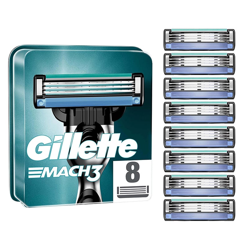 Picture of International Poland Products Gillette Mach3 Razor Blades for Men - 8 Refills - Multicolor
