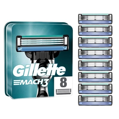 Picture of International Poland Products Gillette Mach3 Razor Blades for Men - 8 Refills - Multicolor