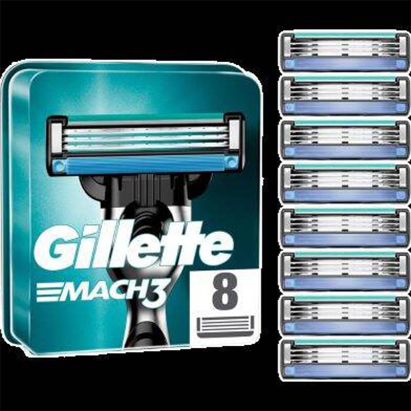 Picture of International Poland Products Gillette Mach3 Razor Blades for Men - 8 Refills - Multicolor