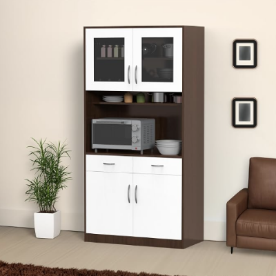 Picture of Furni Zone Home Elle Crockery Cabinet With Microwave Shelf Display Unit For Dining Room