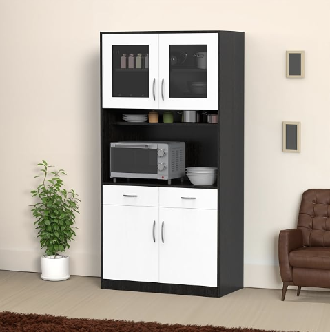 Picture of Furni Zone Home Elle Crockery Cabinet With Microwave Shelf Display Unit For Dining Room