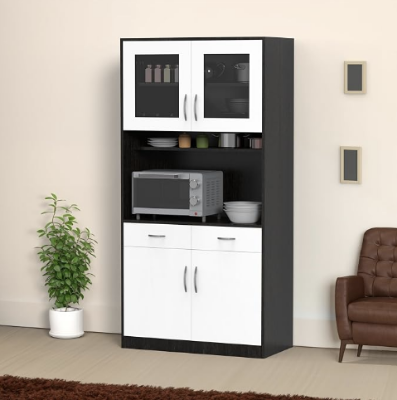 Picture of Furni Zone Home Elle Crockery Cabinet With Microwave Shelf Display Unit For Dining Room