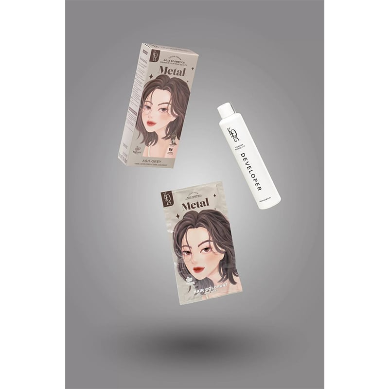 Picture of Kota Color Ash Grey Hair Dye Cream Professional Ammonia-Free Permanent Hair Coloring for Adults