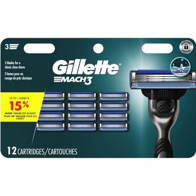 Picture of Gillette Mach3 Men's Razor Blade Refills, 12 Refills
