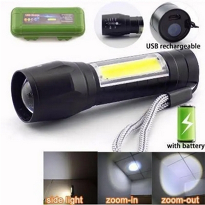 Picture of Rechargeable Flashlight Torch LED USB Portable Torches 3 Modes Mini Camping Lighting