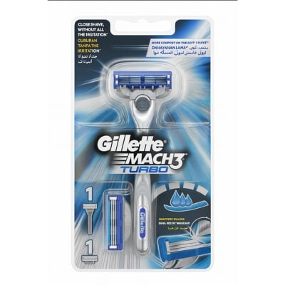 Picture of Gillette Mach3 Turbo Shaving Razor Handle + 2 Blade Refills