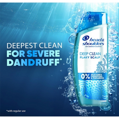 Picture of Head & Shoulders Deep Clean For SEVERE Flaky Scalp, Anti-Dandruff Shampoo, Free of Silicones, Parabens and Paraffins, 400 ml-France