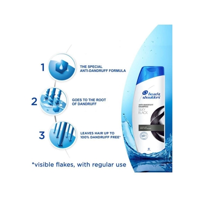 Picture of Head & Shoulders Silky Black Anti Dandruff Shampoo for Women & Men 340ML