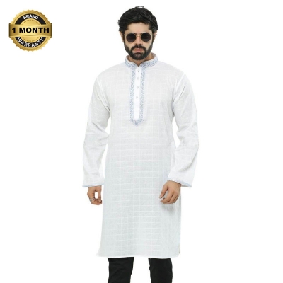 Picture of Panjabi for men cotton white | premium panjabi for men new collection 2024 | panjabi for men new collection 2024 stylist | panjabi for men new collection 2024 brand