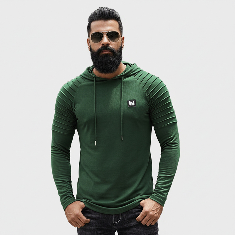 Picture of Olive Green High Neck Full Sleeve T-Shirt for Men – Stylish Winterwear, Soft Cotton Blend, Perfect for Layering | Olive Green High Neck T-Shirt – Full Sleeve Men’s Wear, Modern Design, Comfortable Fit, Great for Outdoor Style