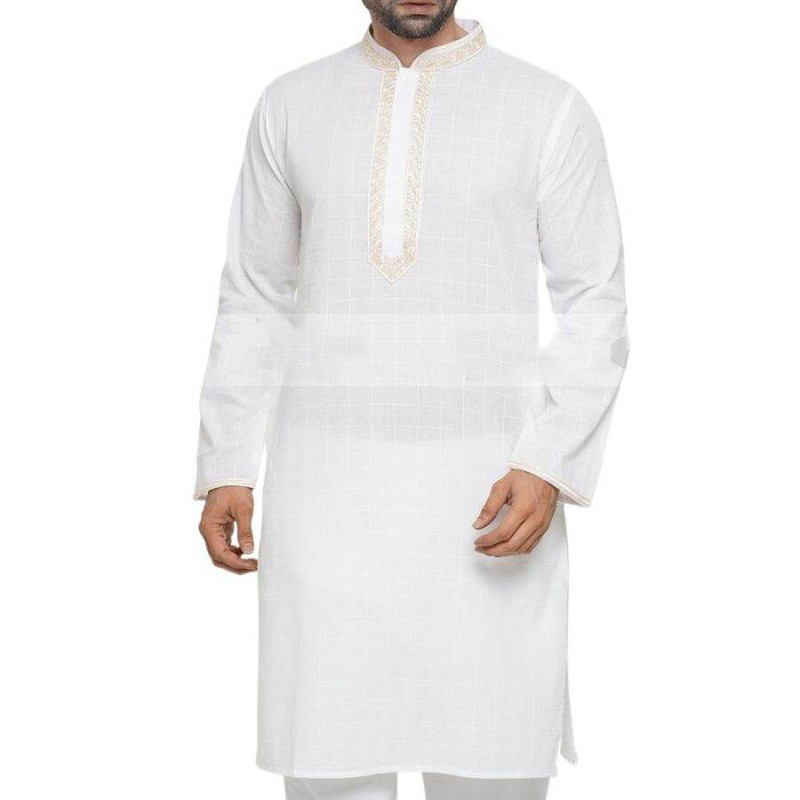 Picture of Low price white panjabi for men cotton  | White panjabi for men stylish 2024 | White panjabi for men new collection 2024