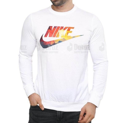 Picture of Full sleeve tshirt for men new collection 2024 | White tshirt for men cotton full sleeve | Printed winter tshirt collection high quality white color