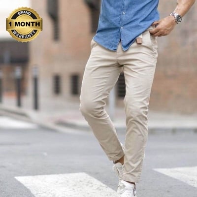 Picture of Jeans pant for men stylish 2024 new | off white jeans pant for men | Cream pant for men high quality