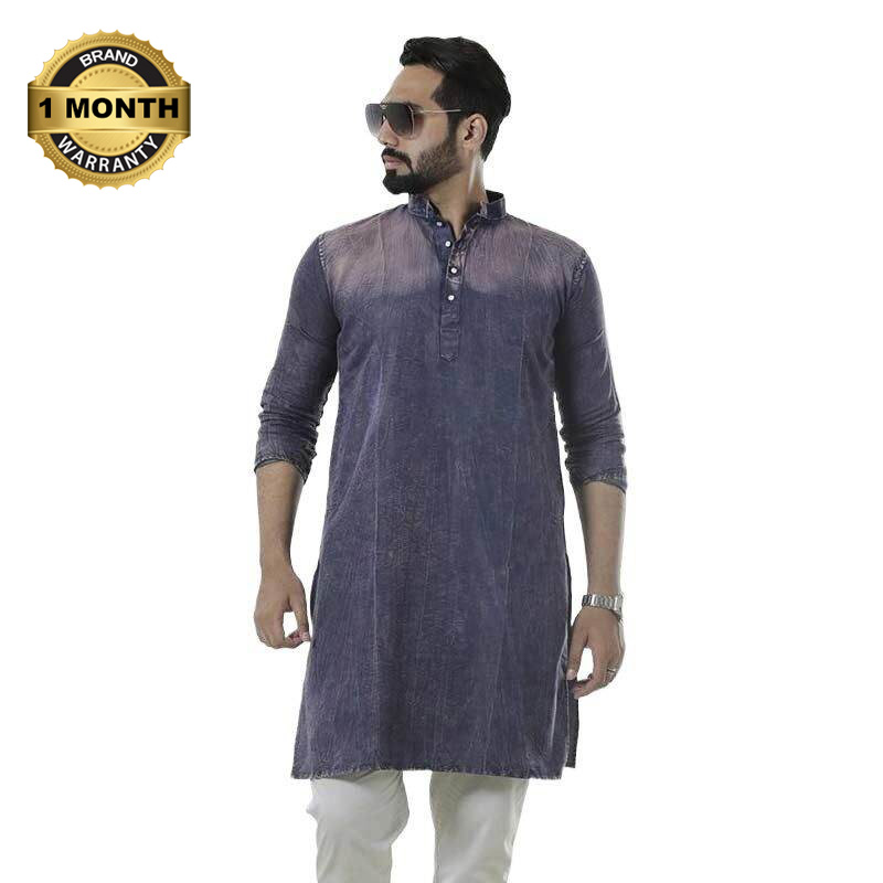 Picture of Versatile -Purple Panjabi for men new collection 2024 stylist | cotton panjabi for men new collection 2024 | Panjabi for men denim- Avant-garde
