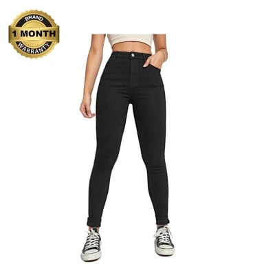 Picture of Black denim pant for women stylish | Export quality jeans pant for women black | Black jeans pant for ladies
