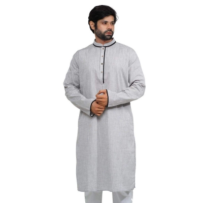 Picture of Buy Stylish Light Color Soft Cotton Panjabi for Men - Perfect for Eid & Casual Wear | Premium Quality Light-Colored Soft Cotton Panjabis for Men - Comfortable & Trendy | Light Color Men’s Panjabi in Soft Cotton - Best Deals for Festivals & Daily Wear