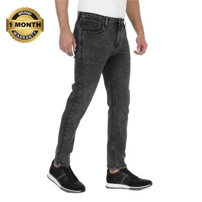 Picture of Black pant for men jeans styles | Pant for men black colour jence | High quality denim pant for men black - Black Stretch Denim pant with Acid wash