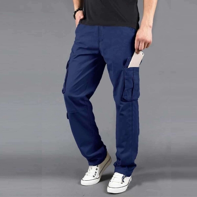 Picture of Export quality cargo pant for men stylish blue 2024 | High quality mobile pant for men stylish 2024 new | Six pocket cargo pant for men - Mens cargo pants