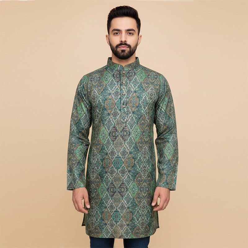 Picture of Stylish panjabi for men new collection 2024 brand | Purple, maroon, olive and black high quality panjabi collection | Premium soft cotton panjabi at low price - panjabi  - Printed panjabi for gift item