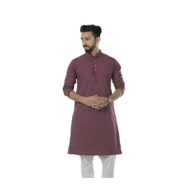 Picture of Rosy Brown Cotton Panjabi For Men