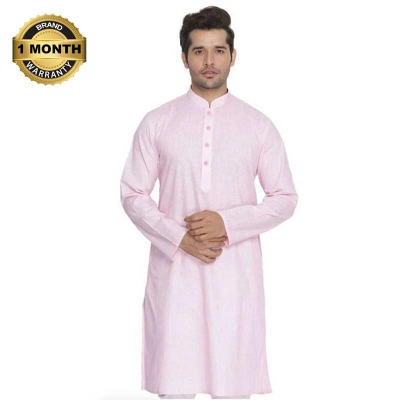 Picture of Pink color panjabi for men new collection 2024 | Cotton panjabi for men pink color
