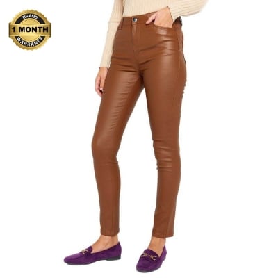 Picture of Stretch leather pants for women high quality | Pant for women stylish jins | Deep khaki pants for women low price