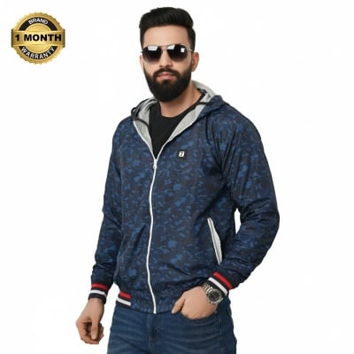 Picture of Printed blue jacket for men 2024 new collection | Jacket for men winter china high quality | Jacket for men winter 2024 double part