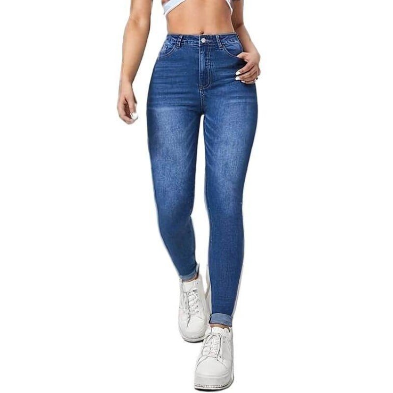 Picture of High quality blue pants for women | Export quality blue jeans pant for women | Narrow shape denim pant for women