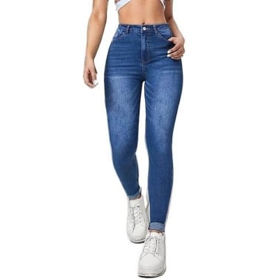 Picture of High quality blue pants for women | Export quality blue jeans pant for women | Narrow shape denim pant for women